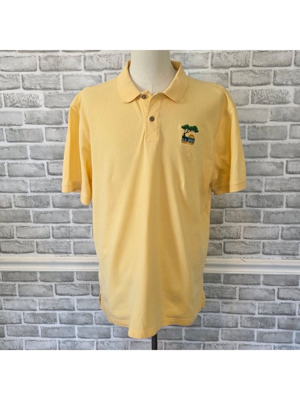 Ashworth 2008 US Open Torrey Pines Polo XXL Yellow Pique Cotton Golf Shirt